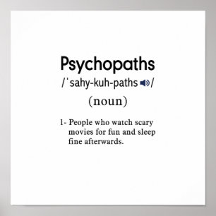 Poster carré de définition des psychopathes amusants