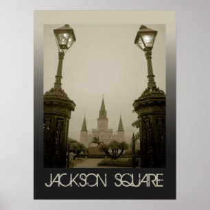 Poster Carré de Jackson, la Nouvelle-Orléans, Louisiane