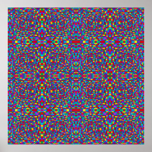 Poster Carré de tuiles minuscules et brillantes (Devant)