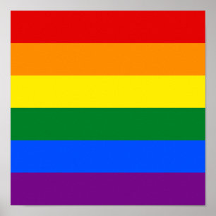 Poster CARRÉ du drapeau arc-en-ciel Gay pride LGBT