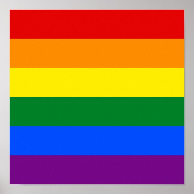 Poster CARRÉ du drapeau arc-en-ciel Gay pride LGBT (Devant)