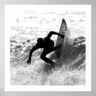 Poster Carré Format Surf Art Monochrome