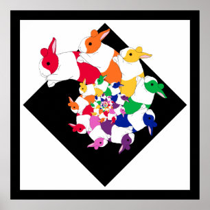 Poster Carré Fractal Bunnies