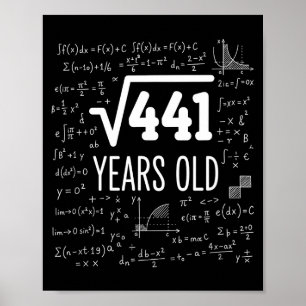 Poster Carré Mathématique Racine 441 Ans, Math Intelligen
