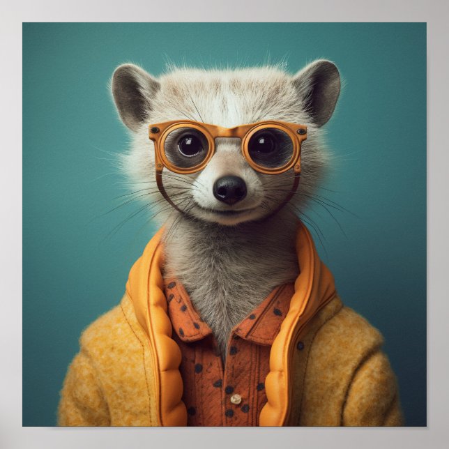 Poster carré "Merveous Meerkat" (Devant)