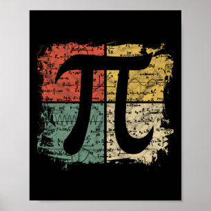 Poster Carré Pi Symbole Cadeau Math Equations Pi Jour Tea