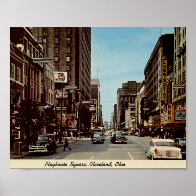 Poster Carré Playhouse, Cleveland, Ohio Vintage (Devant)