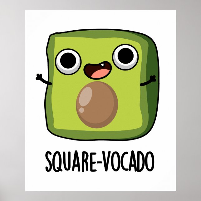 Poster Carré-vocado Funny Puns Avocado (Devant)