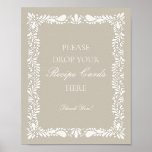 Poster Carreau de Talavera beige Espagnol Partage une rec