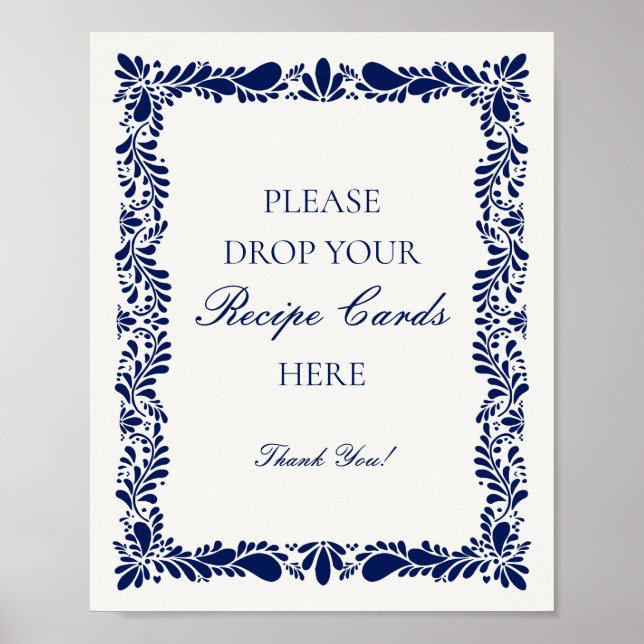 Poster Carreau de Talavera Bleu Espagnol Partagez une Rec (Devant)