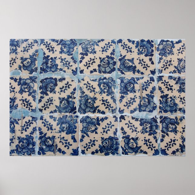 Poster Carreaux azulejo portugais (Devant)