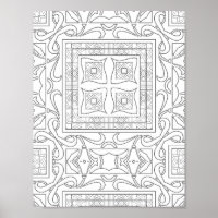 Carreaux de Mandala d'Art à Motifs Géométriques Co