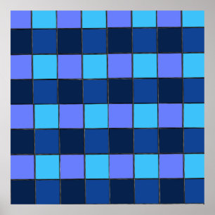 Poster Carreaux de mosaïque personnalisés et motif de gri