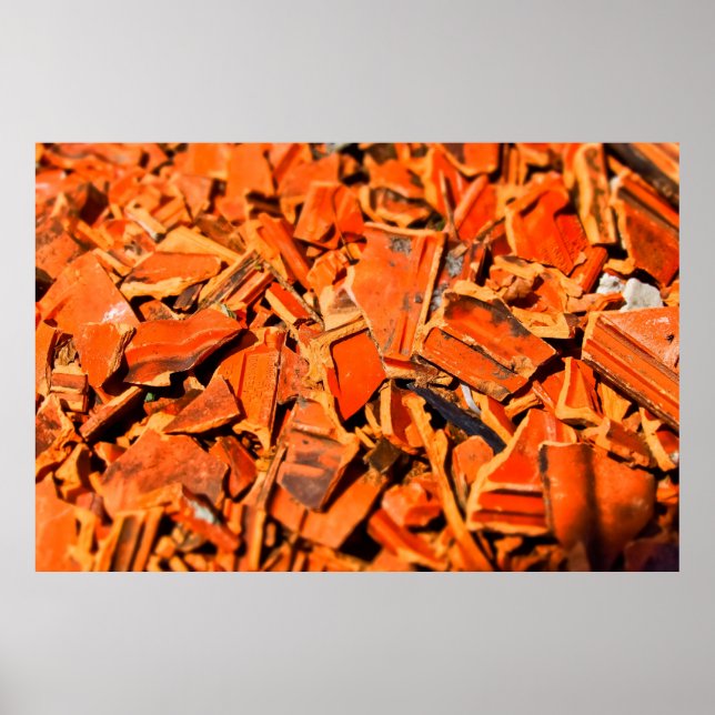 Poster Carreaux de toit brique rouge panneaux de toit (Devant)