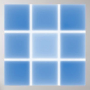 Poster Carreaux en grille de couleur bleu doux