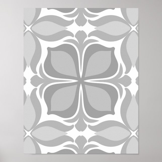 Poster Carreaux géométriques neutres (Devant)