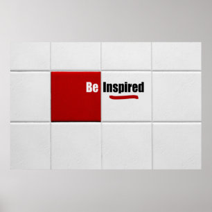 Poster Carreaux rouges et blancs modernes Affirmations po