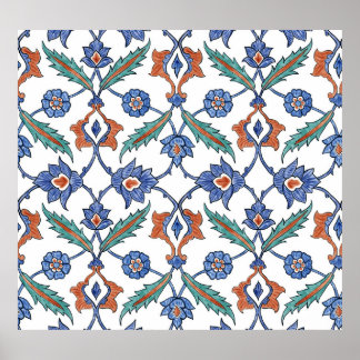 Poster Carreaux turcs médiévaux : Ornement floral.