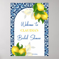 Carrelage bleu et citron Amalfi nuptiale bienvenue