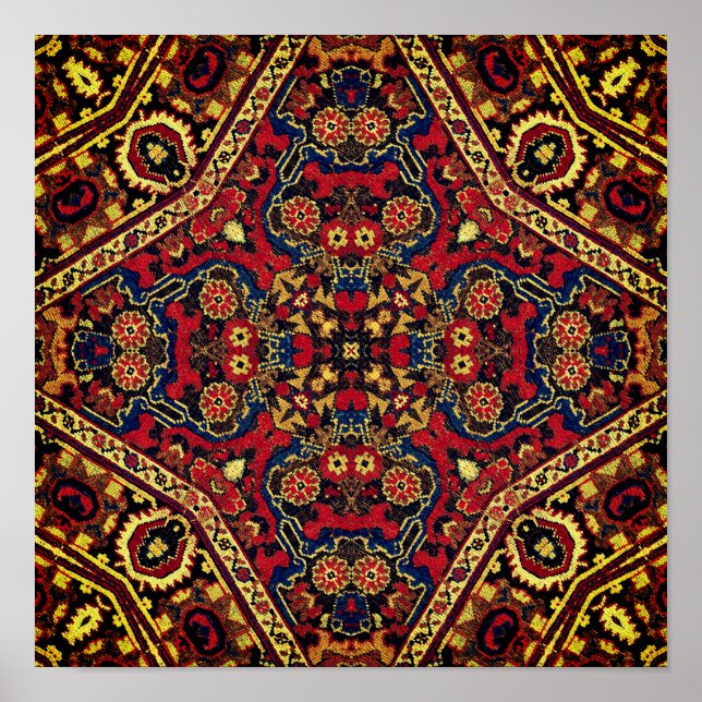 Poster Carrelage du musée Perse ou Oriental Carpet Détail (Devant)