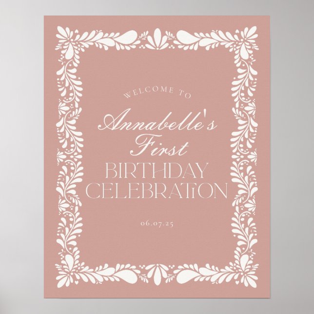 Poster Carrelage Talavera rose Espagne Fiesta Anniversair (Devant)