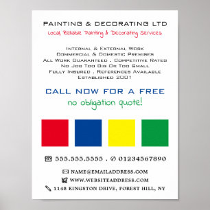 Poster Carrés multicolores, peintre et décorateur