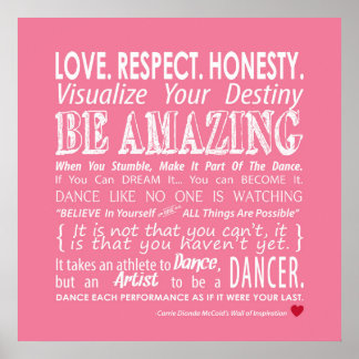 Poster Carrie's Wall of Inspirational Dance Citations - r