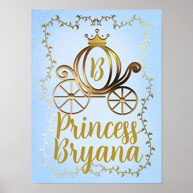 Poster Carrosse de princesse dorée Livre de contes person (Devant)