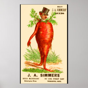 Poster carrot man Victorian