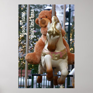 Poster Carrousel avec ours en peluche