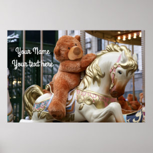 Poster Carrousel avec ours en peluche