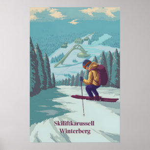 Poster Carrousel de télésiège Station de ski de Winterber