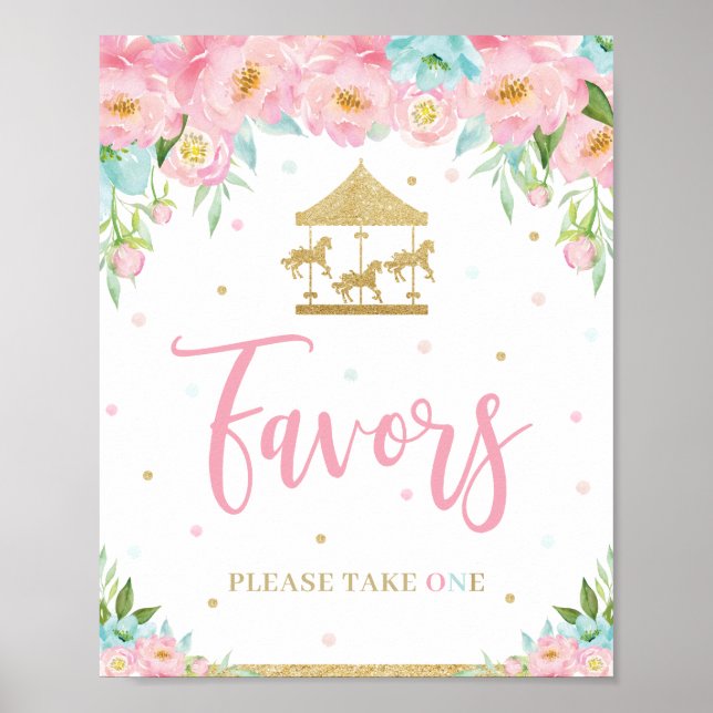 Poster Carrousel floral de Monnaie Rose Anniversaire Douc (Devant)