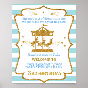 Poster Carrousel signe de fête de bienvenue Pochette de c