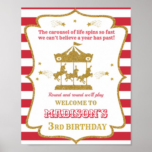 Poster Carrousel signe de fête de bienvenue Pochette de c (Devant)