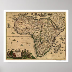 Poster Carte 1688 de l'Afrique