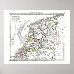 Poster Carte 1806 - La République Batave