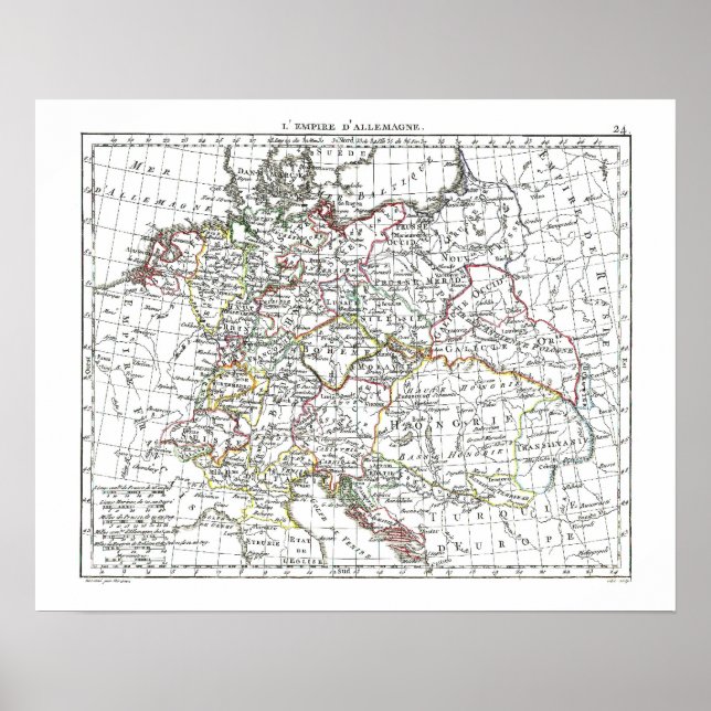 Poster Carte 1806 - L'Empire d'Allemagne (Devant)