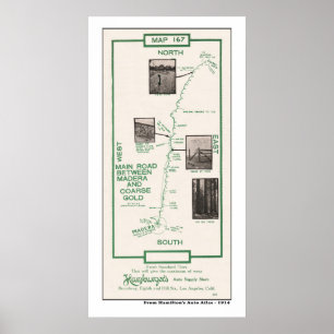 Poster Carte 1914, Madera à l'or grossier