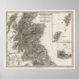 Poster Carte 2 d'atlas de l'Ecosse