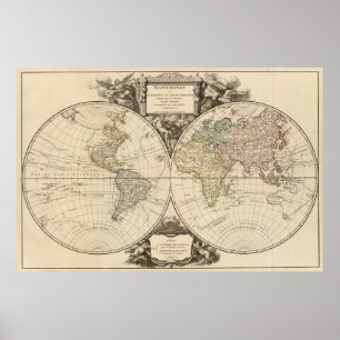 Poster Carte 8 du monde