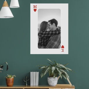 Poster Carte à jouer Couple Photo Cadeau d'amour romantiq
