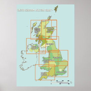 Poster Carte aérienne du Royaume-Uni