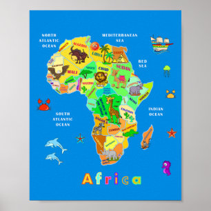 Poster Carte africaine pour les enfants
