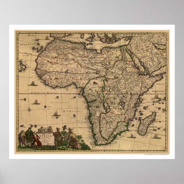 Poster Carte Afrique 1688 (Devant)