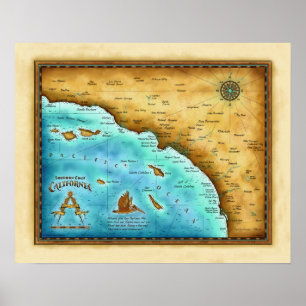 Poster Carte ainsi. Calorie d'eau bleue