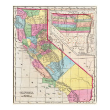 Carte ancienne de Californie 1856