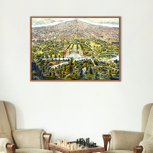 Poster Carte ancienne de Central Park, New York, 1873