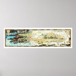 Poster Carte ancienne de Fairyland par Bernard Sleigh