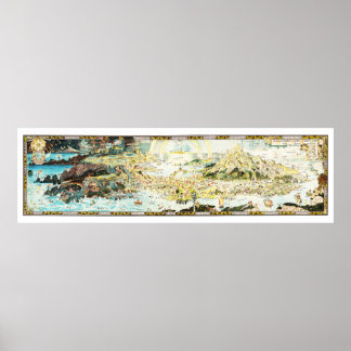 Poster Carte ancienne de Fairyland par Bernard Sleigh